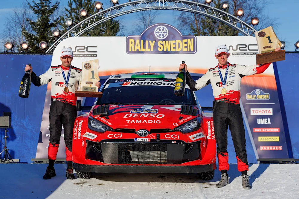 رباعية تاريخية لتويوتا في رالي السويد